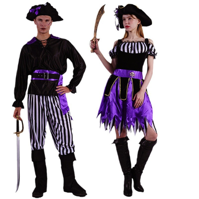 Halloween adult pirate costume for men and women couples cosplay stage performance