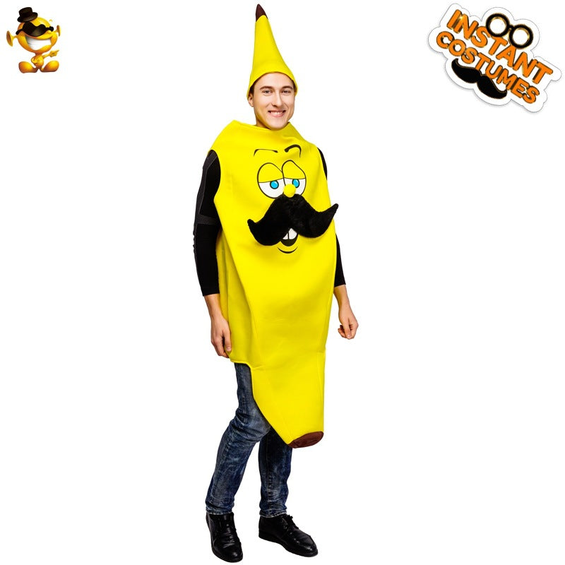 funny banana couple costume kissing banana mustache banana halloween party cosplay outfit