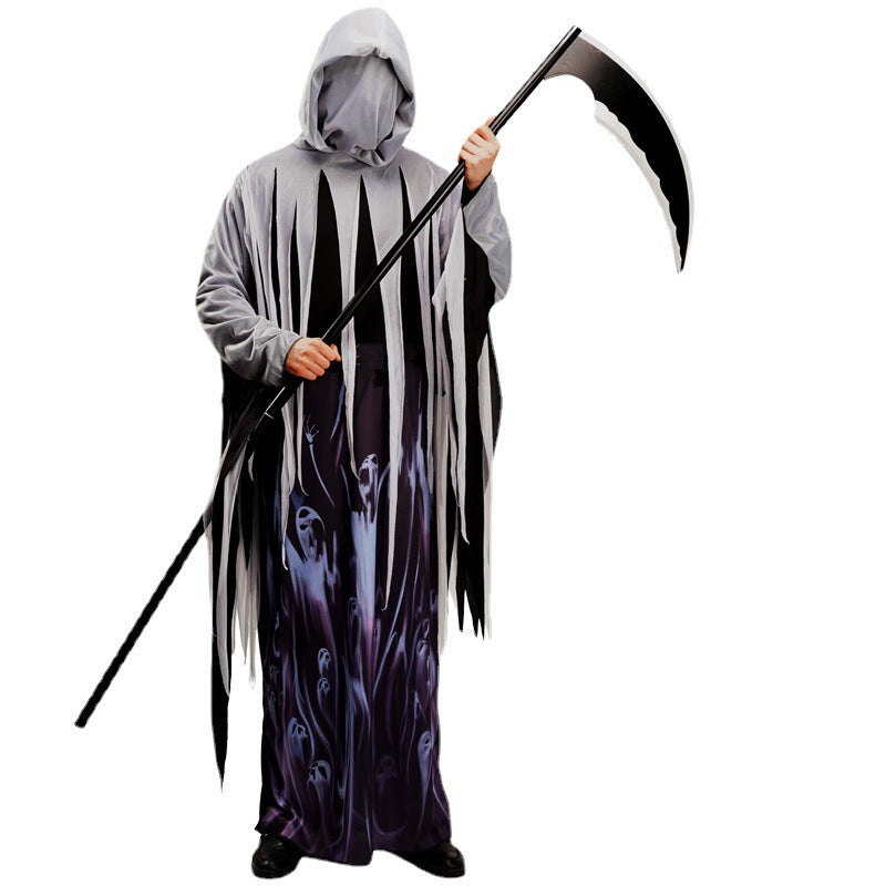 Halloween adult male grim reaper cosplay costume soul harvester stage performance role play outfit