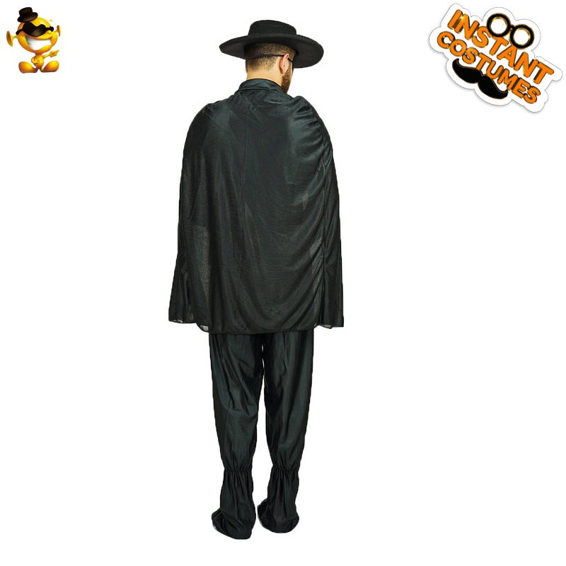 Adult Zorro Costume for Men Halloween Cosplay Party Stage Performance Outfit