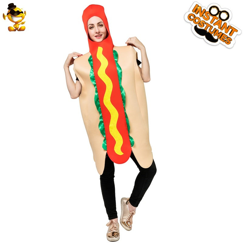 funny hot dog costume for adults couples cosplay halloween party outfit