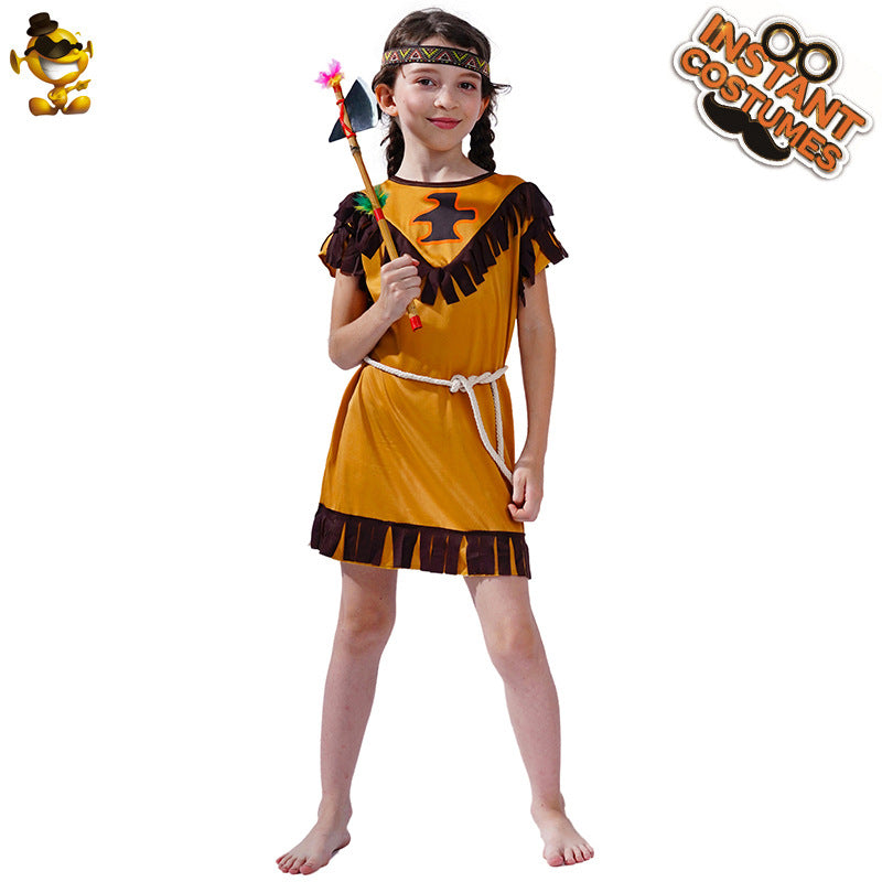kids native american costume for cosplay role play halloween party performance