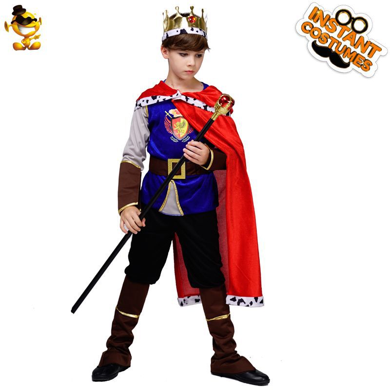 Disfraz de rey infantil para Halloween, cosplay, actuación en el escenario, juego de rol.