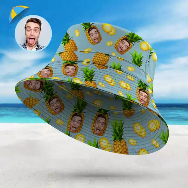 Custom Hawaiian Style Bucket Hat Fun Pineapple Print Hat img 2