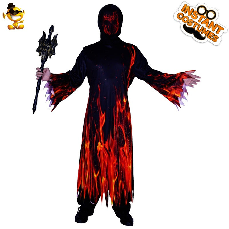 Disfraz de Dios del Fuego para hombre, disfraz de llama para Halloween, fiesta de cosplay, carnaval