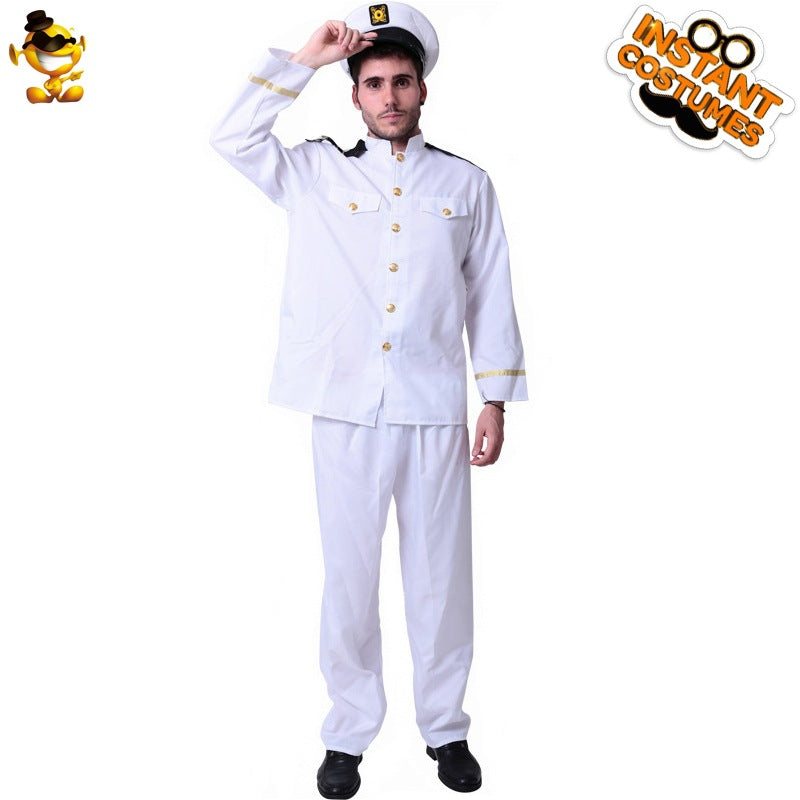 pirate captain costume for men stage performance party outfit halloween cosplay