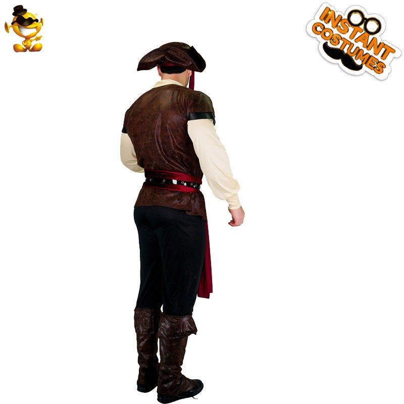 Disfraz de pirata de cuero para adultos, disfraz de Halloween, cosplay, juego de rol, fiesta, actuación en el escenario