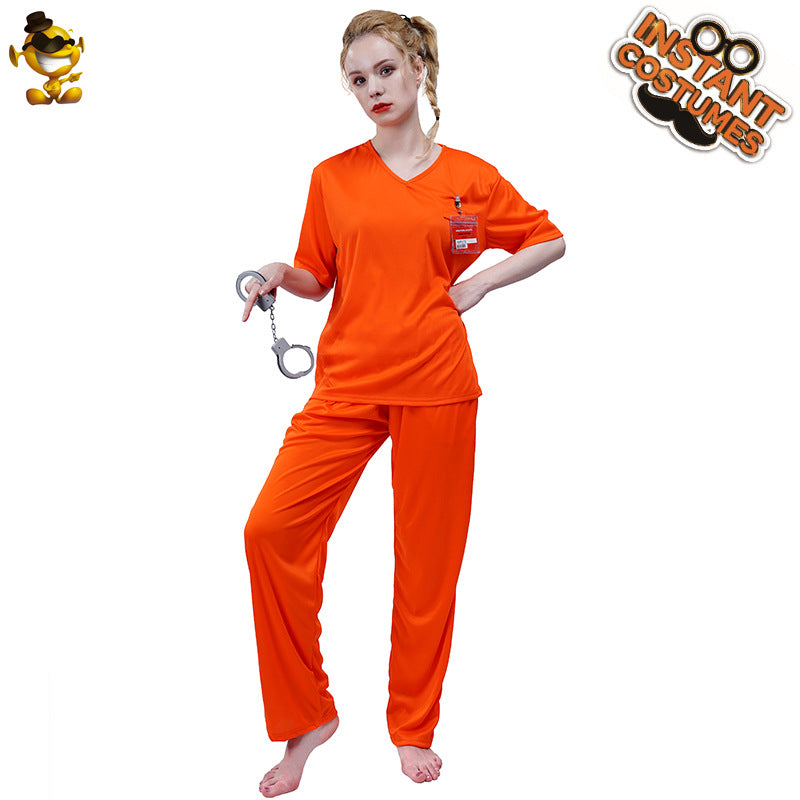 prisoner costume for Halloween cosplay role play stage performance