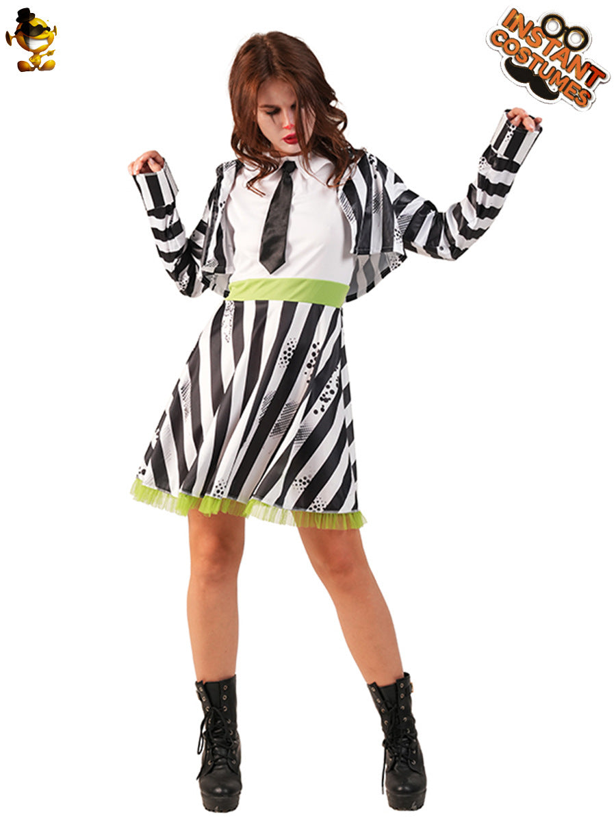 Halloween clown costume for adults and kids striped cosplay stage performance outfit
