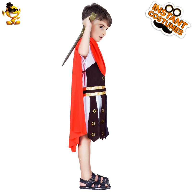 Disfraz de guerrero romano para niños para Halloween, cosplay y representaciones teatrales.