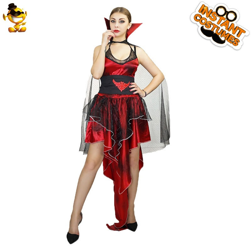vampire costume for women halloween cosplay gothic bat dress stage performance party outfit