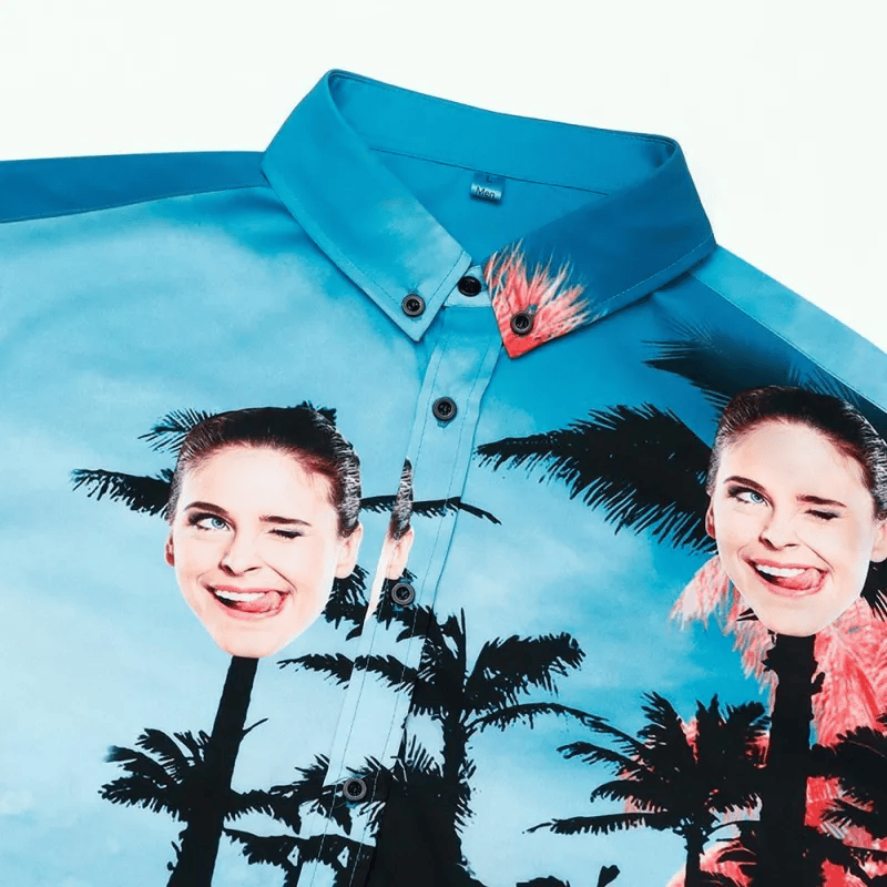 Custom Photo Shirt Men 3D Print Hawaiian Shirt Warm Family img 4