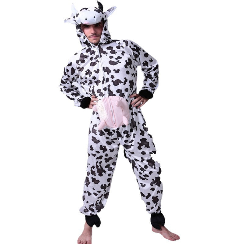 cow costume for men stage performance cosplay Halloween party outfit
