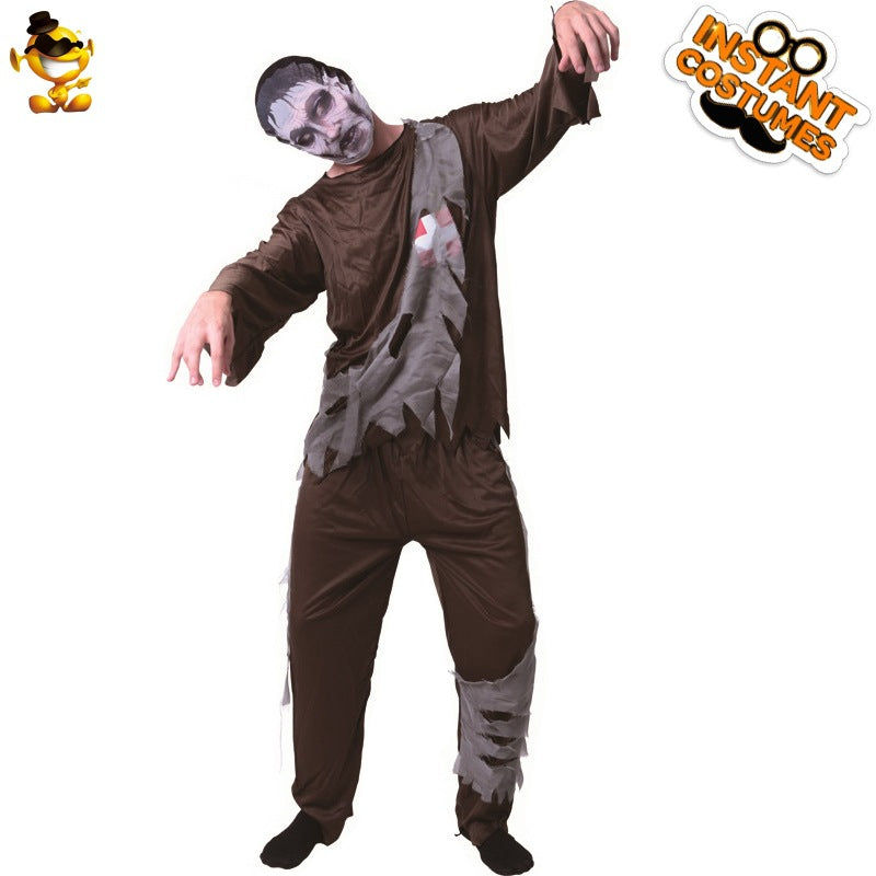 Costume militaire zombie vert pour homme, tenue de cosplay d'horreur pour Halloween