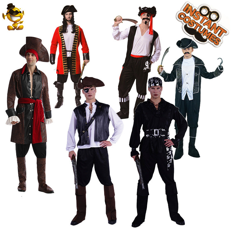 pirate costume for men halloween cosplay stage performance masquerade party