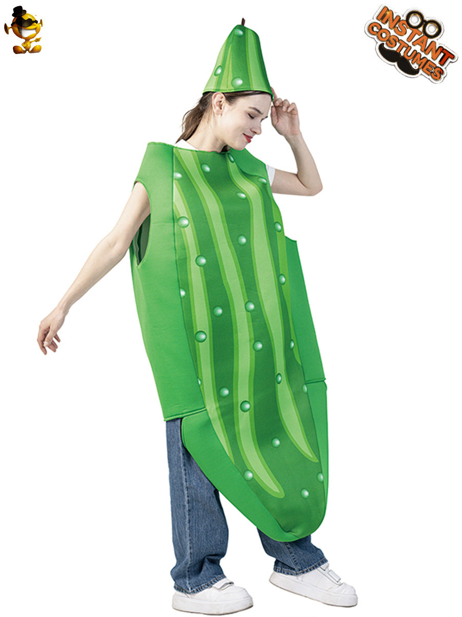 funny cucumber costume for adults Halloween cosplay couples family matching fruit outfit