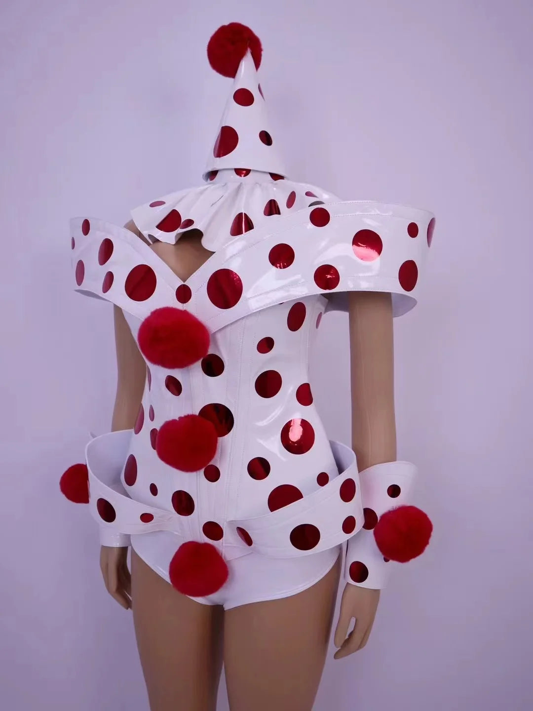 Polka Dot Cuff Headband Red and White Costume for Halloween Christmas Party Dance Performance Stage Wear