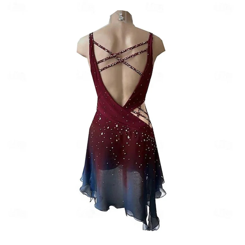Girls' Ice Skating Dress High Elasticity Professional Competition Skating Wear Thermal Warm Crystal / Rhinestone Ice Skating