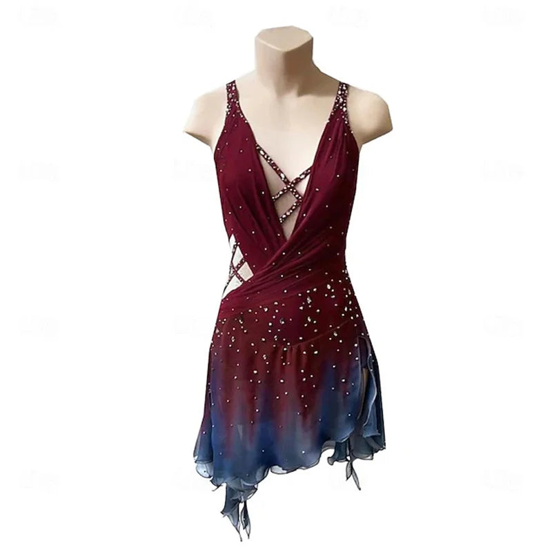 Girls' Ice Skating Dress High Elasticity Professional Competition Skating Wear Thermal Warm Crystal / Rhinestone Ice Skating