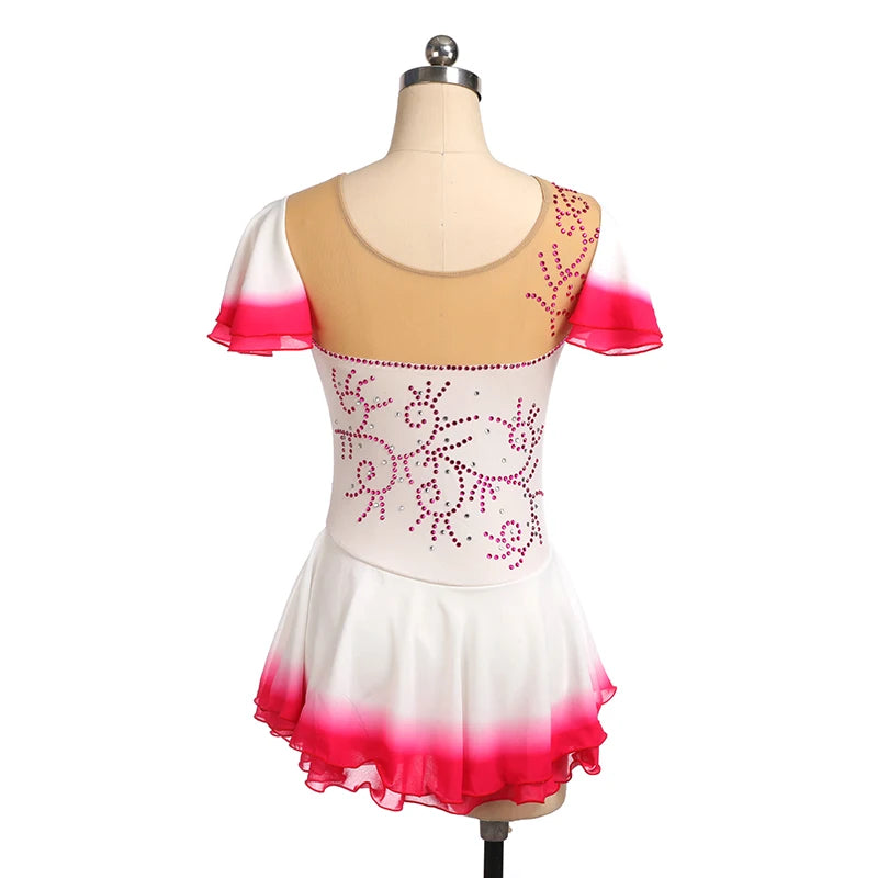 Figure Skating Dress Black Lace Long Sleeve Competition Girls Women Kids