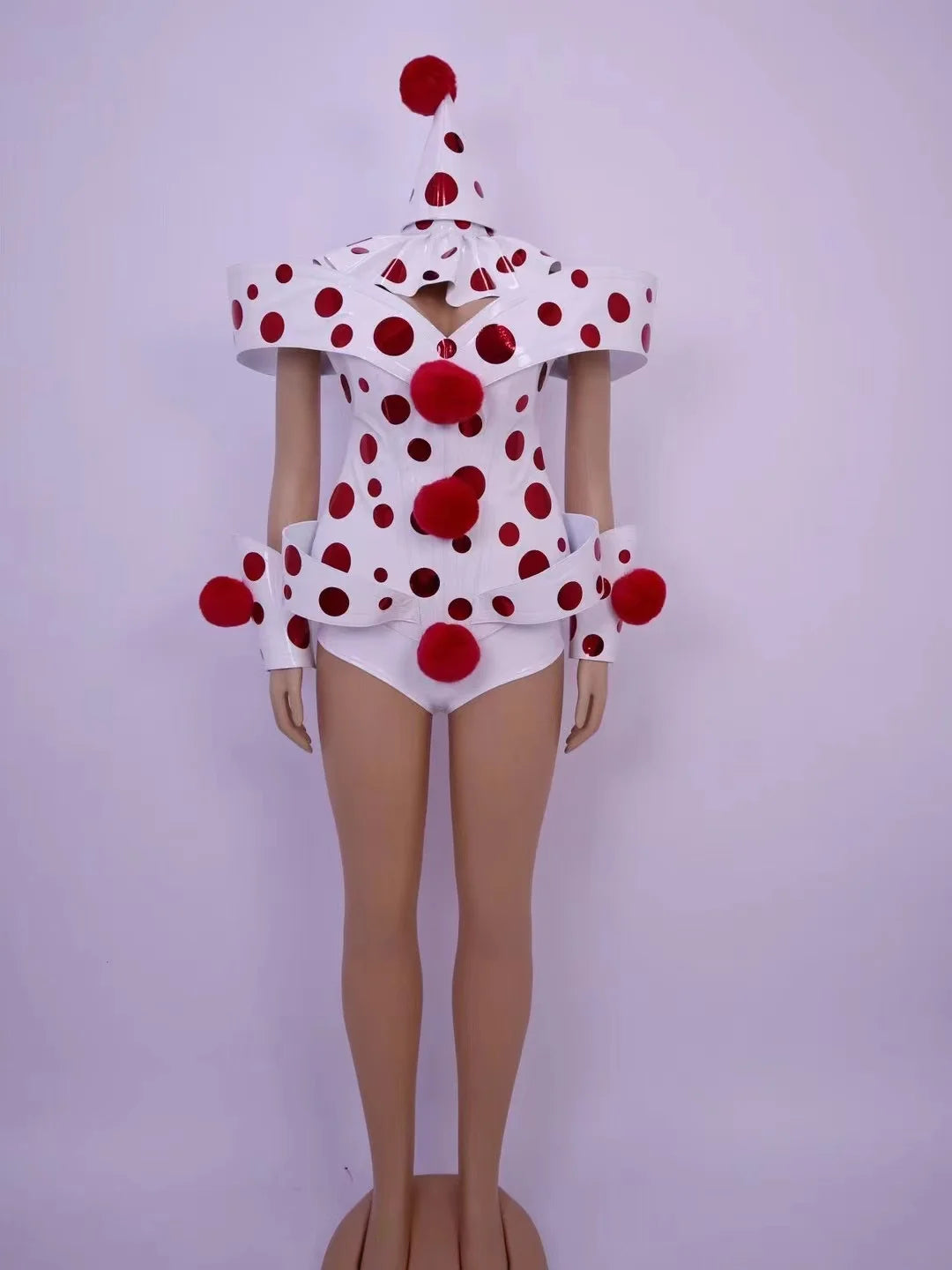 Polka Dot Cuff Headband Red and White Costume for Halloween Christmas Party Dance Performance Stage Wear