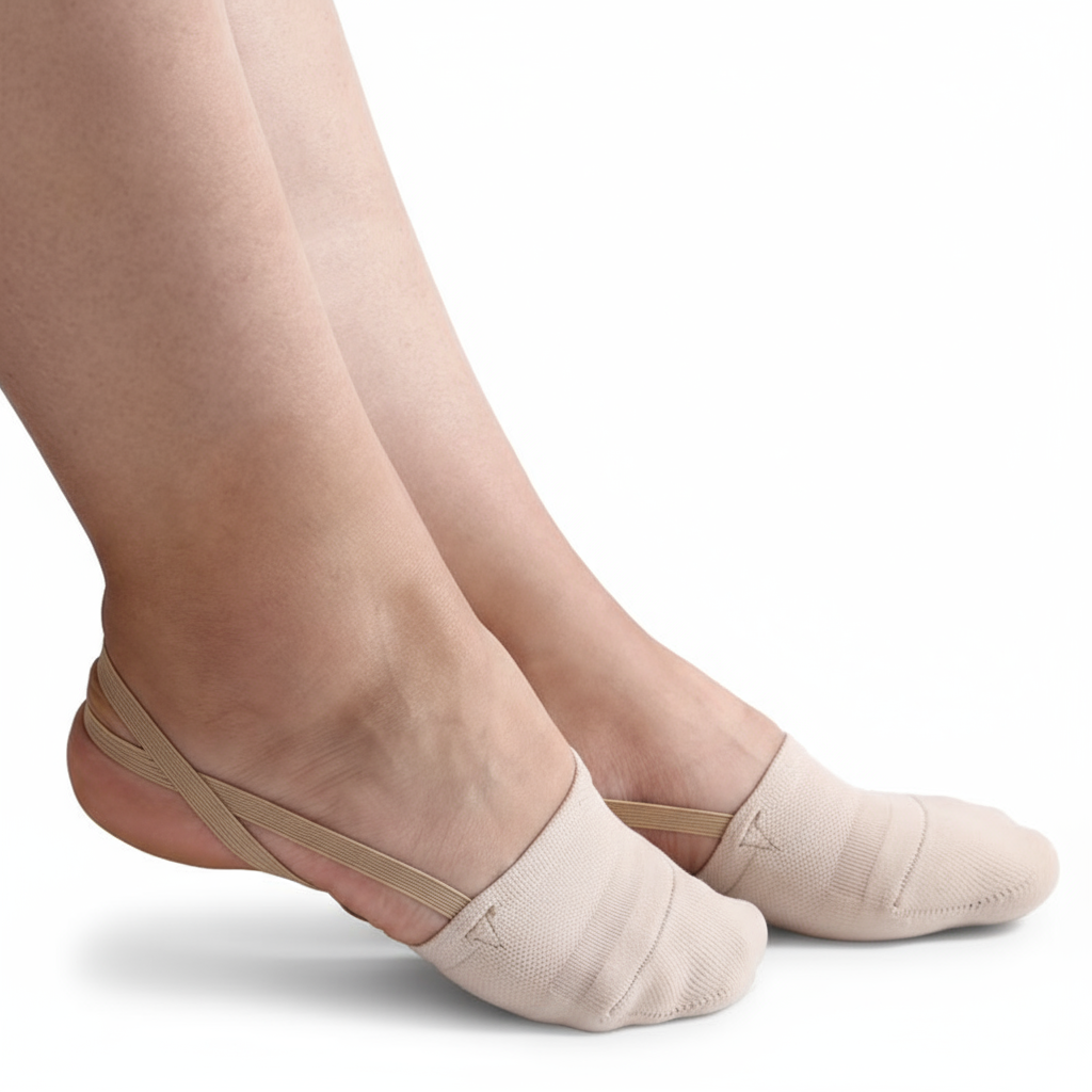 Figure Skating Toe Shoes Half Socks Sole Protection Elastic Knitted Skin Tone