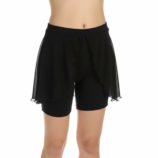 Figure Skating Hip Protection Pad For Training Competition With Detachable Skirt Black