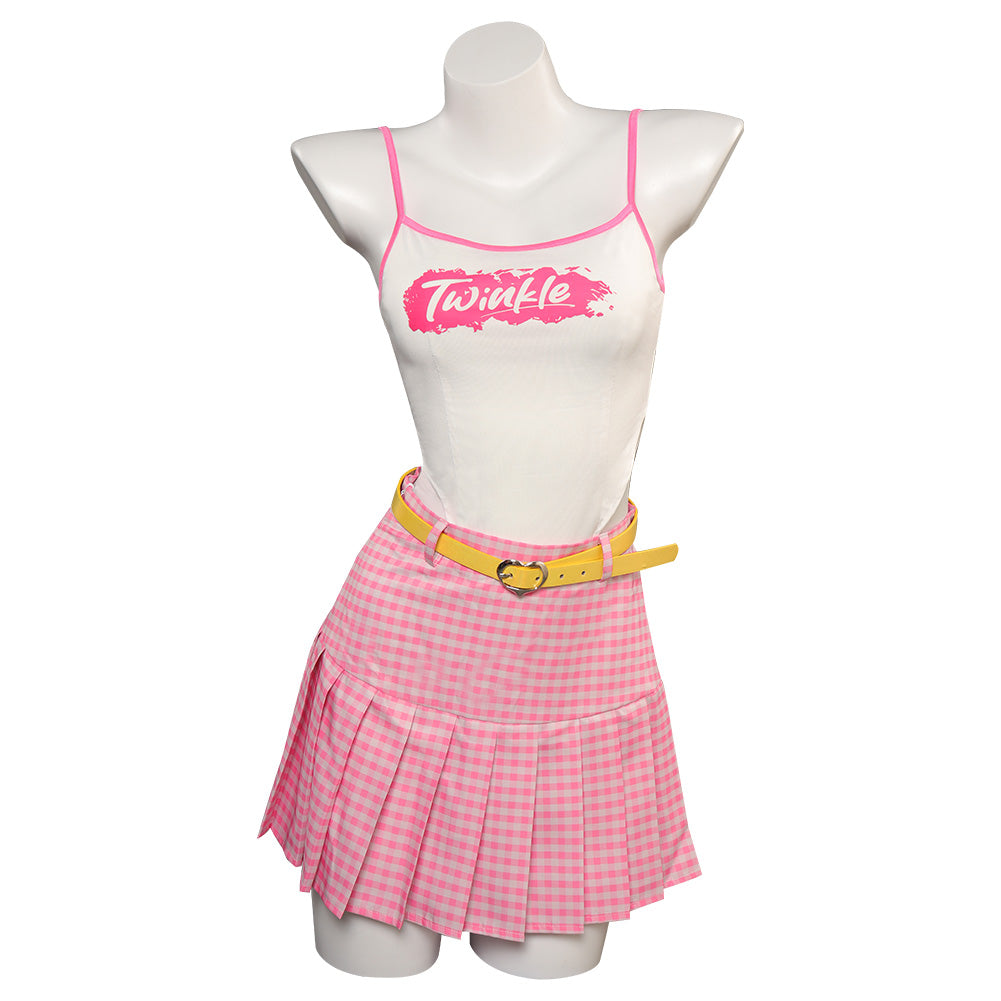 Doll Movie Millennial Pink Spaghetti Strap Dress Original Design Party Carnival Halloween Cosplay Costume