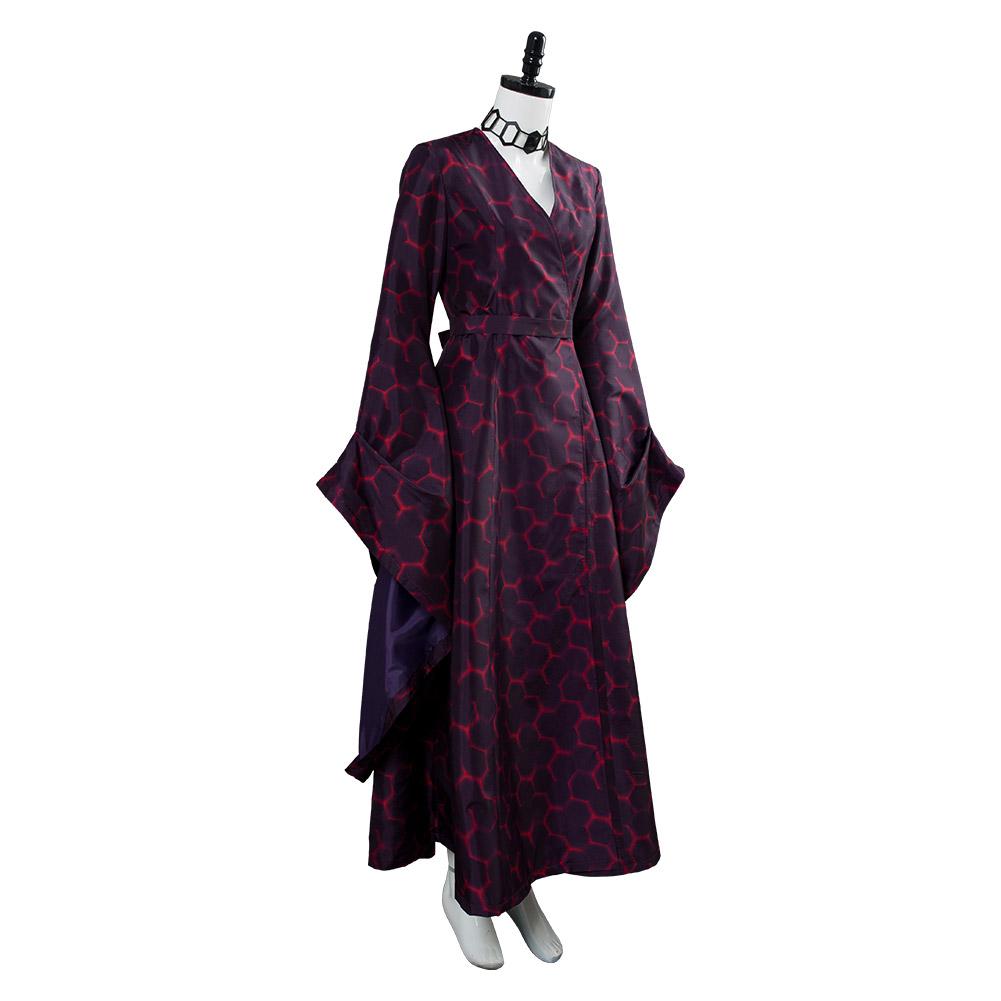 Game of Thrones Season 8 Melisandre Red Hexagon Dress Dark Gown Cosplay Costume