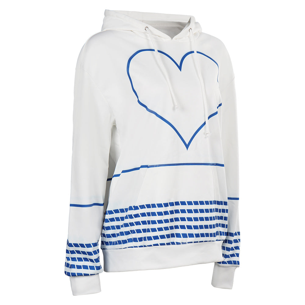 Doll Movie Blue Striped Hoodie Sweatshirt Party Carnival Halloween Cosplay Costume