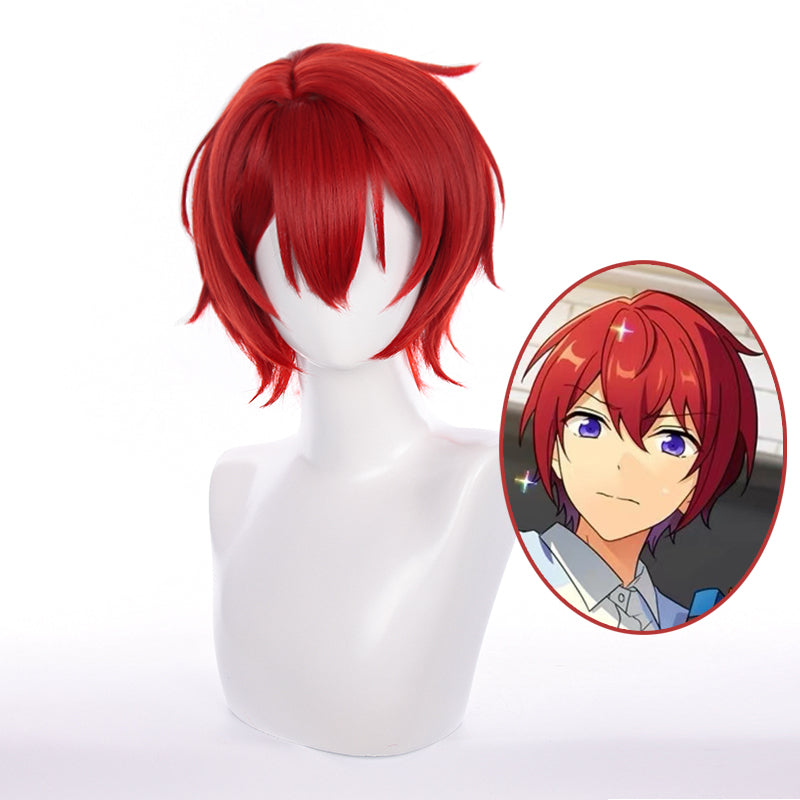 Ensemble Stars Suou Tsukasa Red Short Cosplay Wig