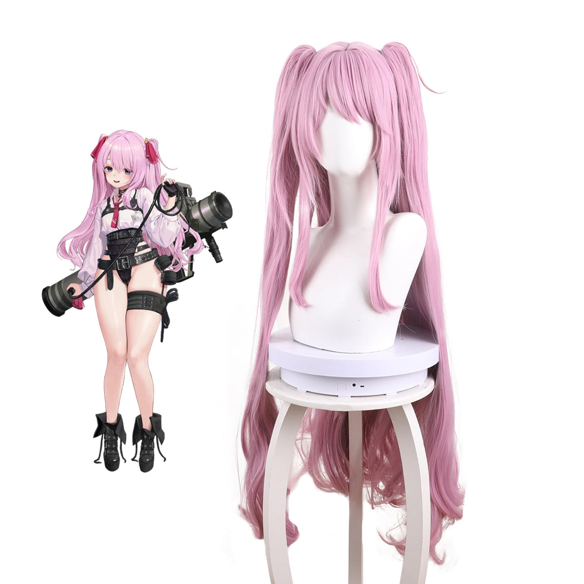 Game GODDESS OF VICTORY NIKKE Yuni Pink Long Cosplay Wig