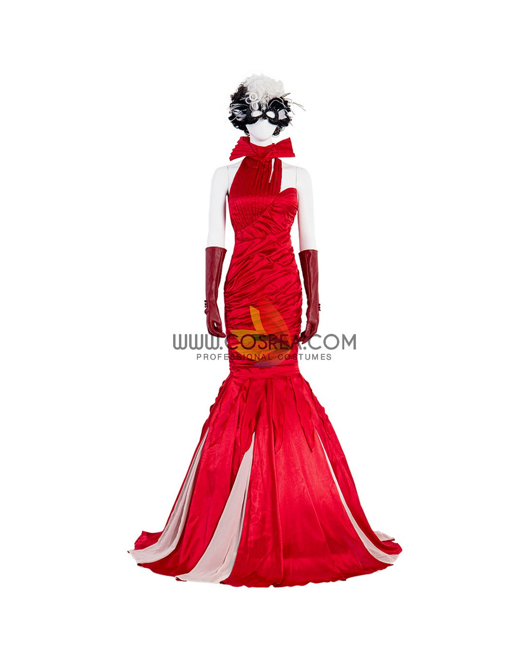 Cruella Live Action Movie Flame Dress Cosplay Costume