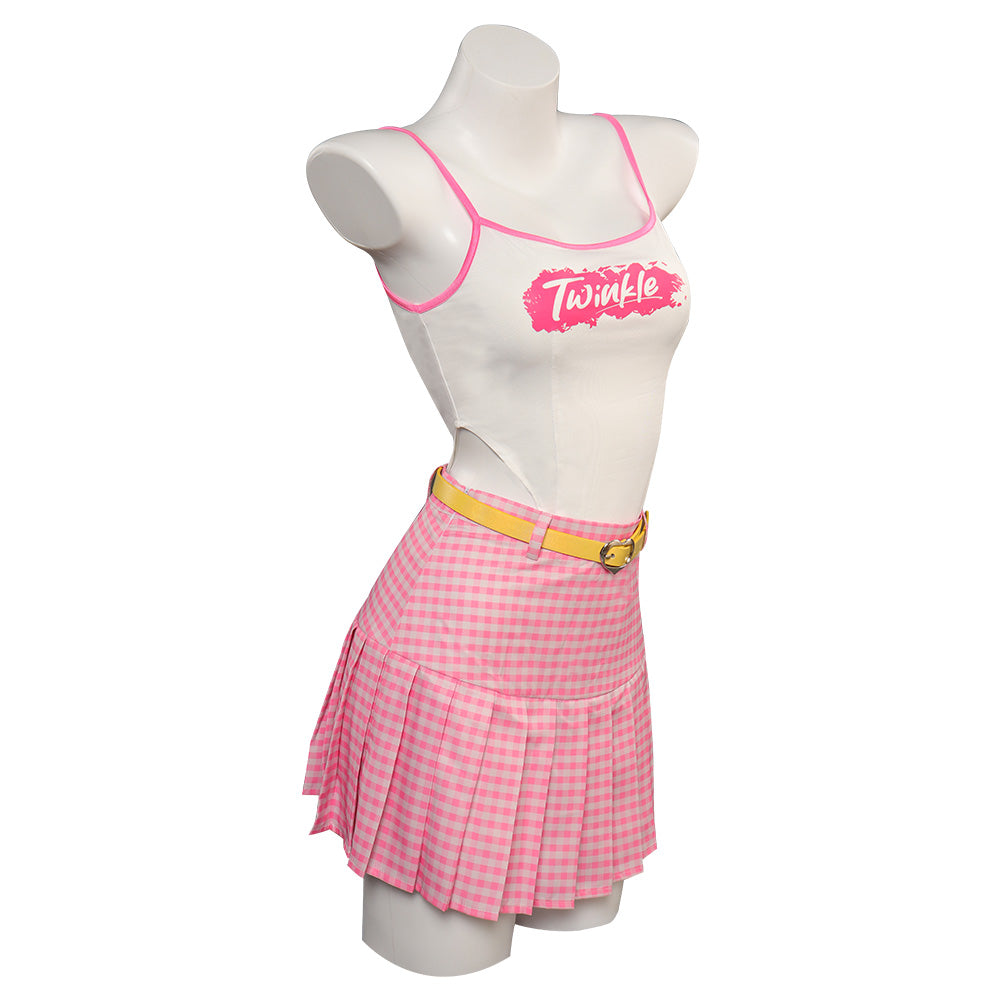 Doll Movie Millennial Pink Spaghetti Strap Dress Original Design Party Carnival Halloween Cosplay Costume