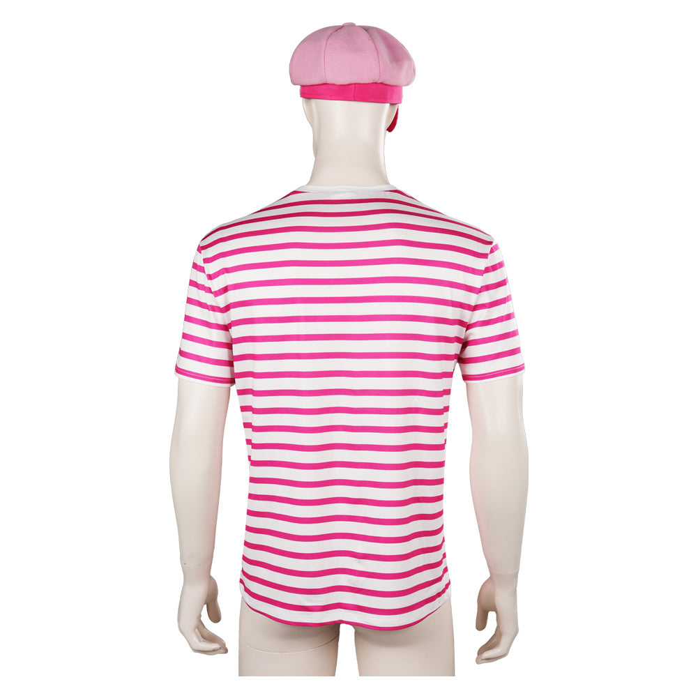 Barbie Movie Ken Men T-shirt Hat Outfits Halloween Carnival Cosplay Costume
