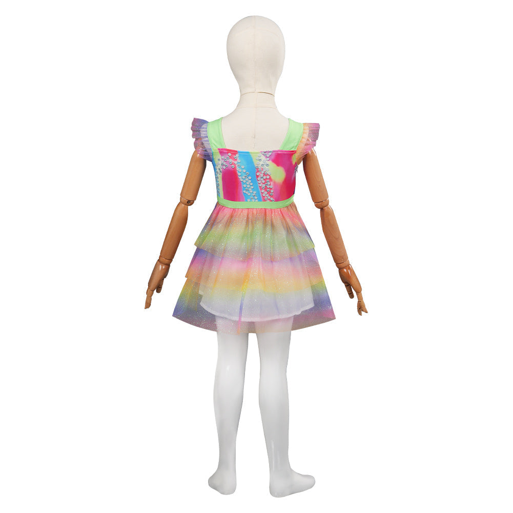 Barbie Movie Kids Girls Printed Dress Outfits Halloween Carnival Suit Cosplay Costume