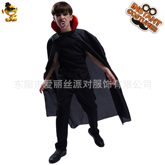 boys vampire cape costume for cosplay halloween and stage performances