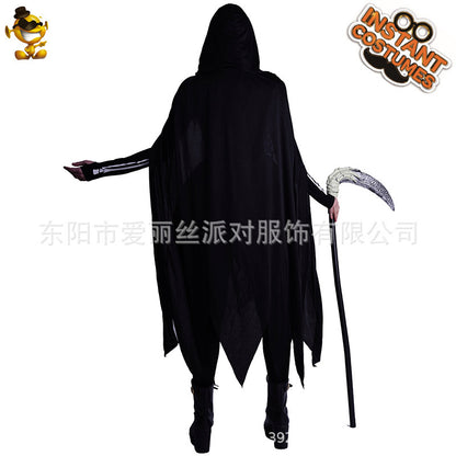 Halloween cosplay costume stage performance gothic black ghost cloak