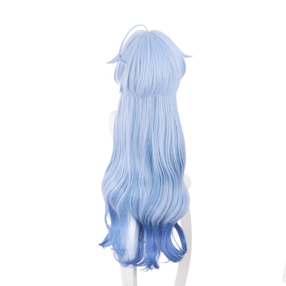 Anime Genshin Impact Ganyu Light blue gradient blue Long curly Cosplay Wig