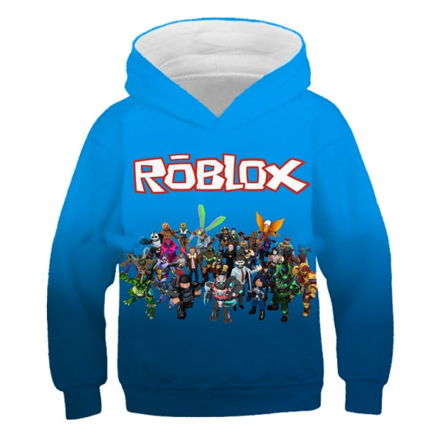 Kids Hoodie Cartoon Shooting Game Printing Children Hooded Roblox Casual Pullover Girls Boys Teen Sweatshirt