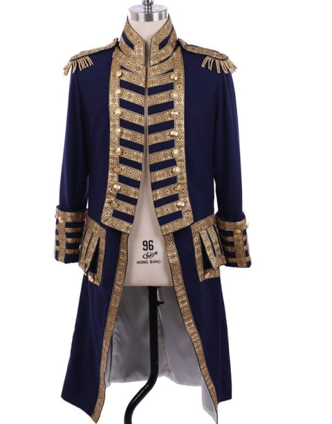 18th Century Men Royal Military Medieval Uniform Jacket Costume Colonial Tuxedo Hamilton Coat George Washington