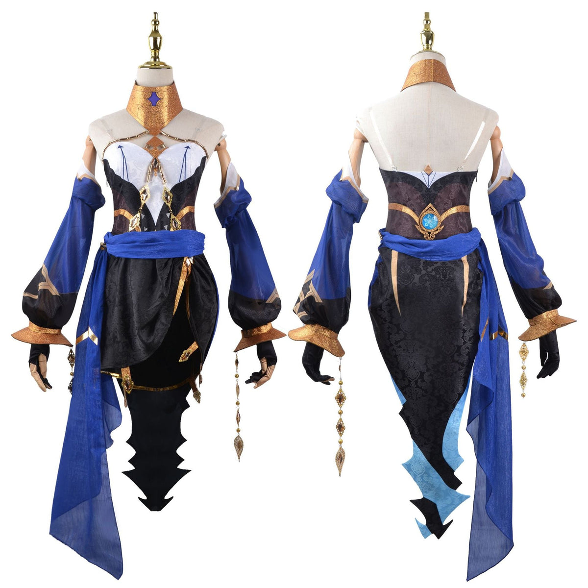 Game Genshin Impact Layla Blue Dress Cosplay Costume