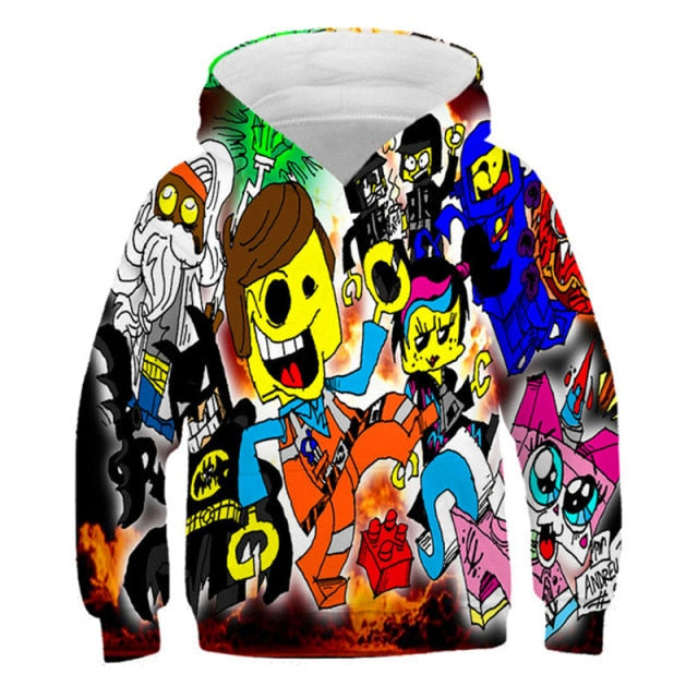 Kids Hoodie Cartoon Shooting Game Printing Children Hooded Roblox Casual Pullover Girls Boys Teen Sweatshirt