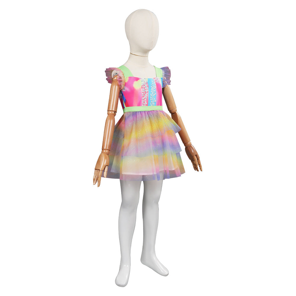 Barbie Movie Kids Girls Printed Dress Outfits Halloween Carnival Suit Cosplay Costume