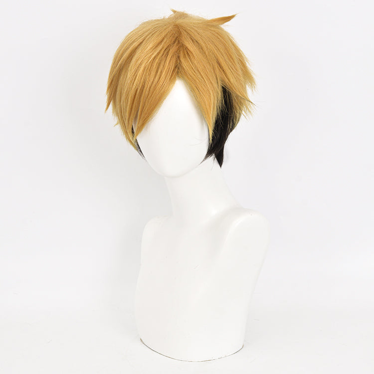 Haikyuu Miya Atsumu Golden and Black Short Cosplay Wig
