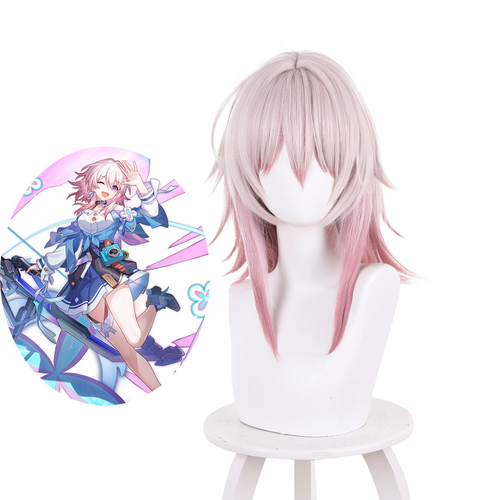 Game Honkai Star Rail March 7th Pink Short Cosplay Wig 544C