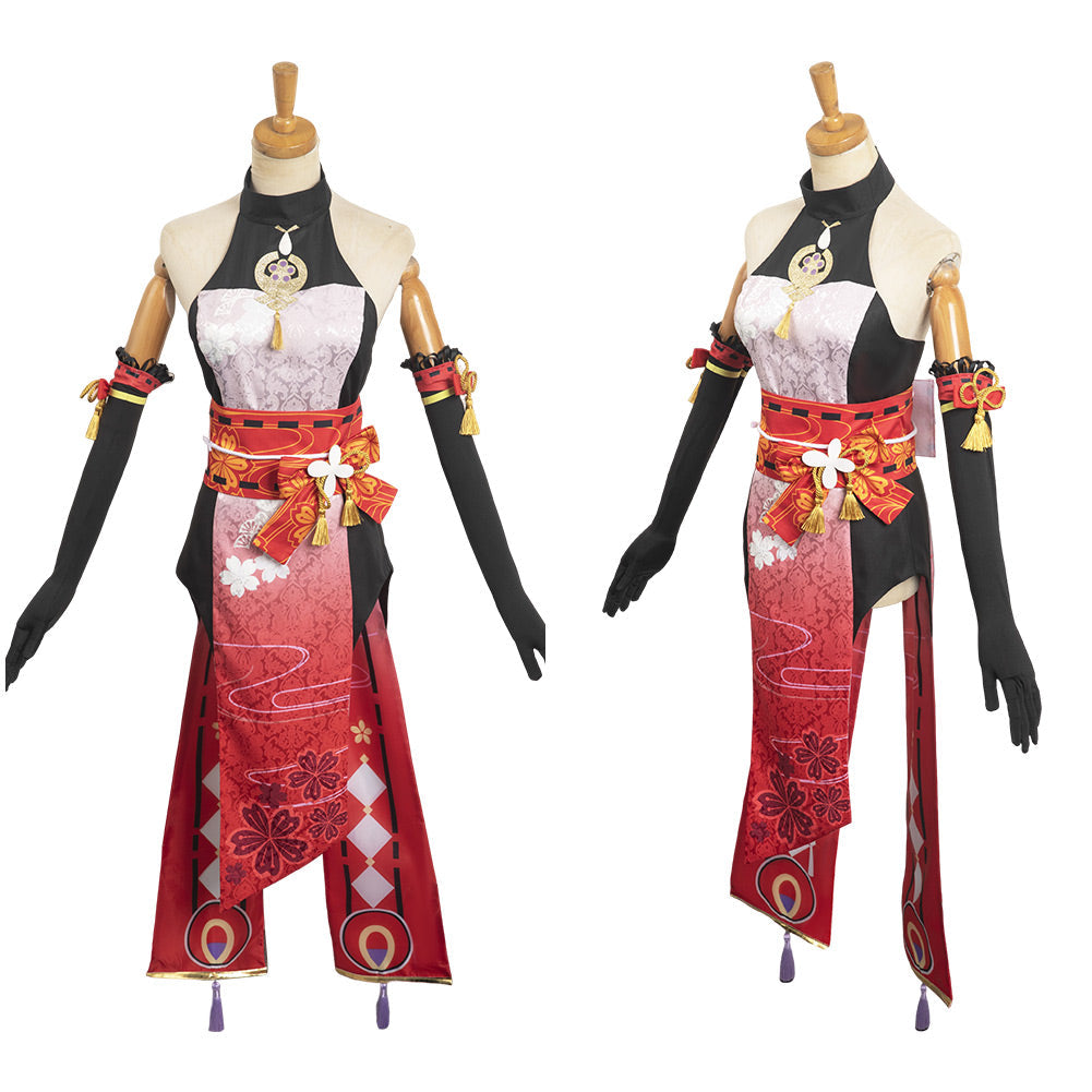 Genshin Impact Yae Miko Women Red Cheongsam Party Carnival Halloween Cosplay Costume