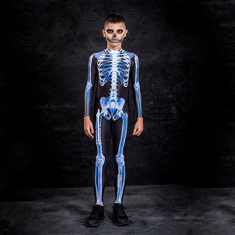 Halloween Party Skull Skeleton Costumes Kids Child Scary Monster Demon Devil Ghost Grim Reaper Costume for Boys Girls
