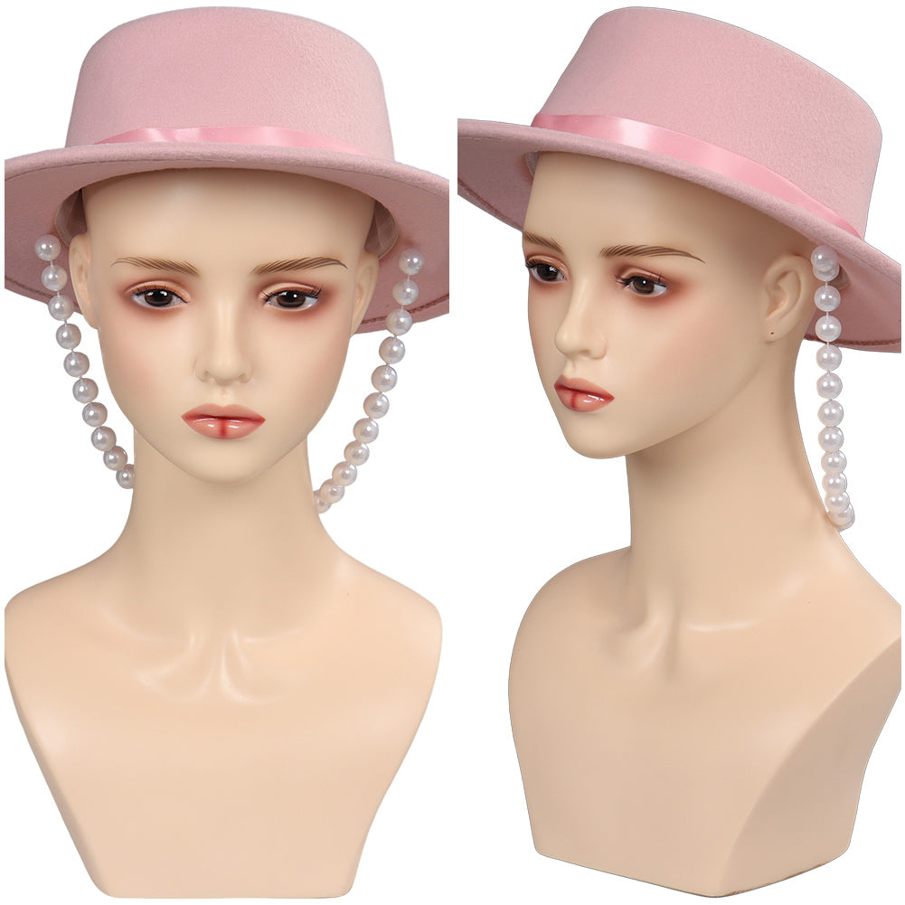 Doll Movie Women Hat Cap With Pearl Design Party Carnival Halloween Cosplay Accessories