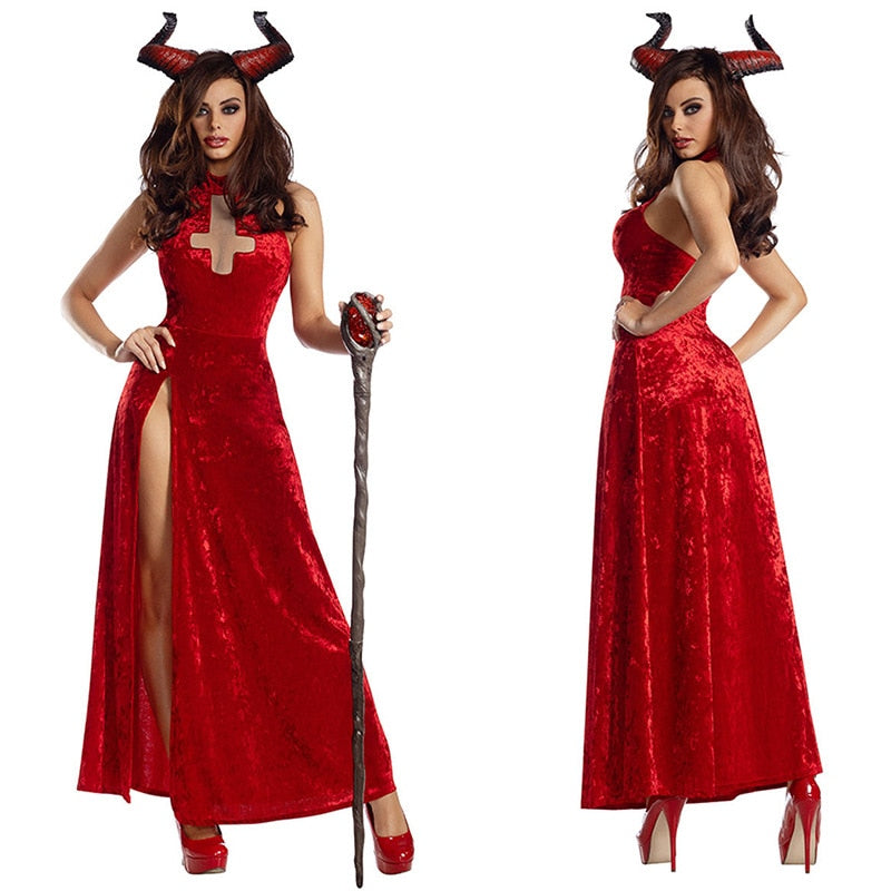 Halloween Costume Female Sexy Hot Hell Messenger Costume Beast Priest Nun Play Princess Dress Party Costume Cosplay Dresses